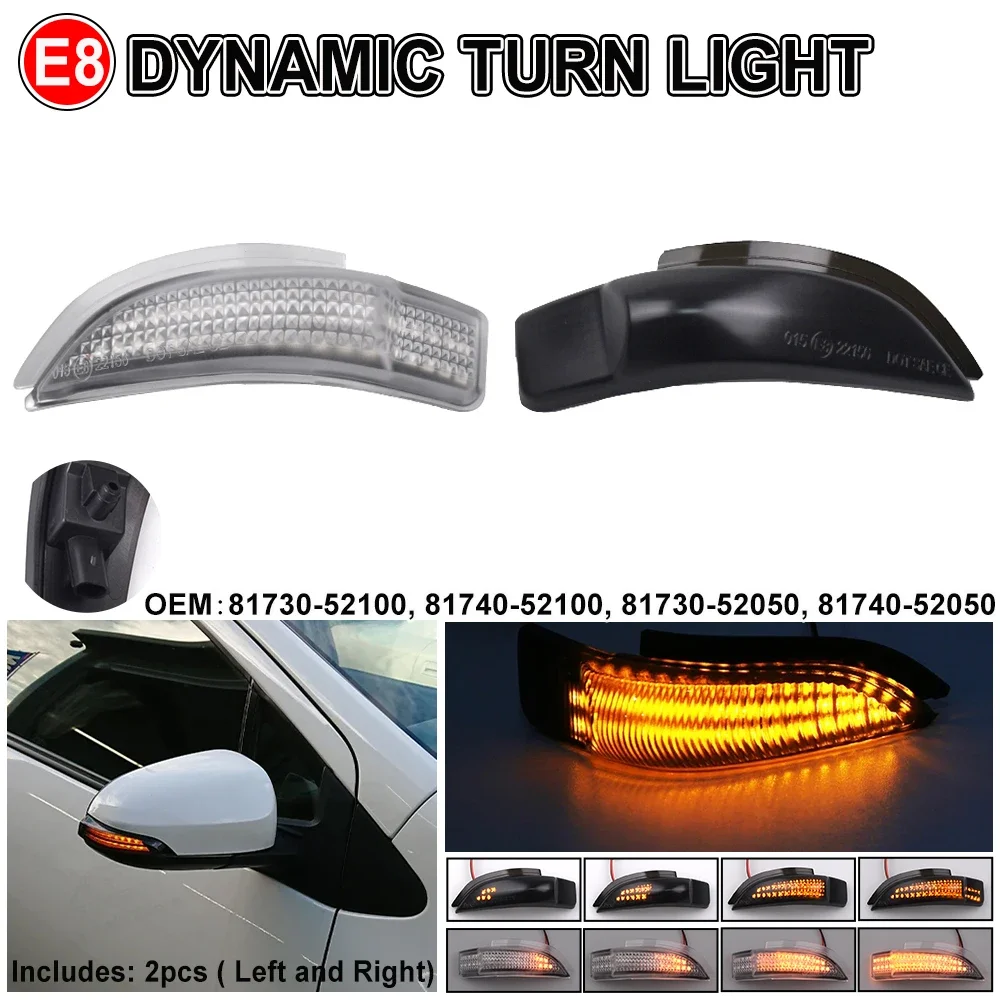 Clignotant dynamique rétroviseur latéral indicateur clignotant 2x pour Toyota Corolla Camry RAV4 Yaris Prius