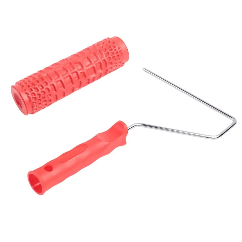 AS94-Rubber Imitation Crocodilegrain Pattern Paint Roller Wood Grain Paint Printing Art Paint Roller Brush With Handle