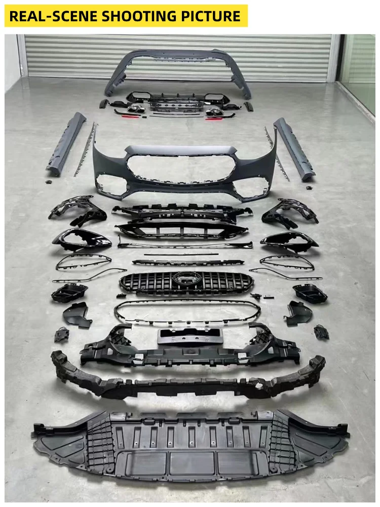 2020-2024 S-Class W223 S63 Style Body Kit Front Rear Bumper Wing Panel Grille Exhaust Pipe PartsOld To New Facelift Body Kit