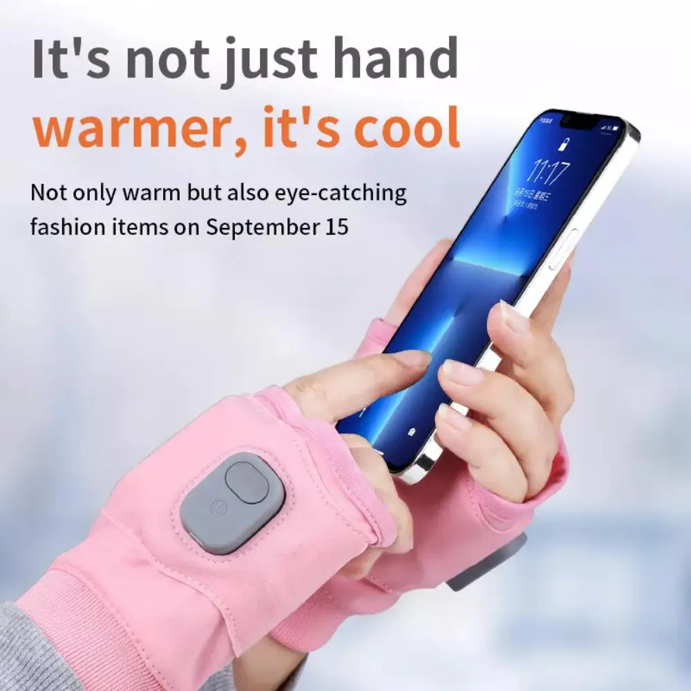 New Gloves with Electric Heating USB Charging Split Finger Half Finger Touch Screen Intelligent Heating Winter Warmth Gloves