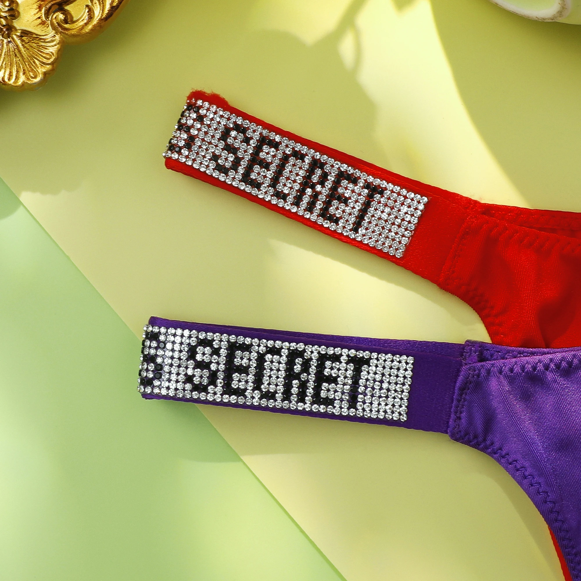Victoria Secret Very Sexy Shine Script Thong Panty Women Sexy Lingerie Underwear G String Hot Sale Trending