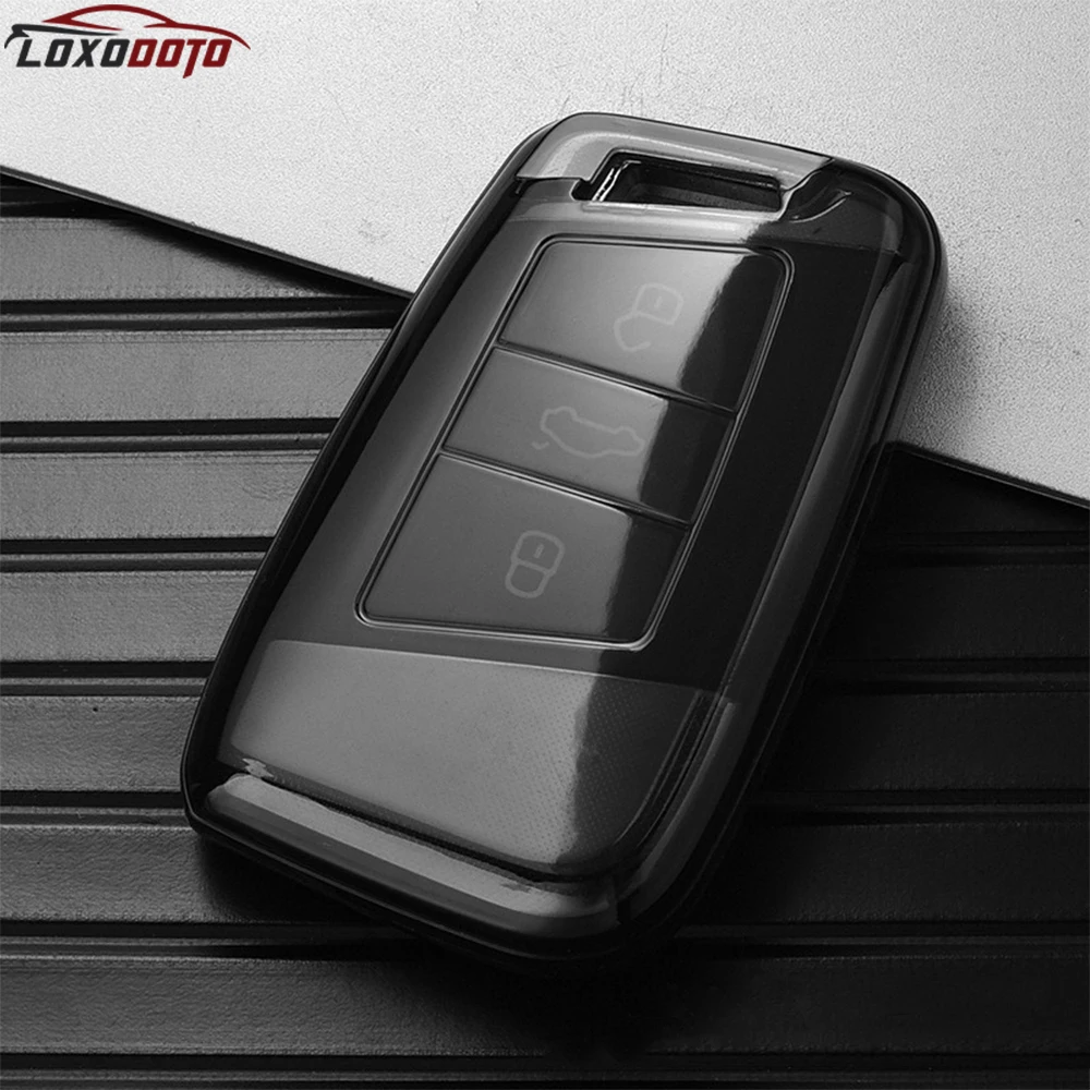 TPU Car Key Case Cover For Skoda Kodiaq Karoq Octavia Fabia For Seat Ateca For Volkswagen VW Passat B8 Polo Tiguan Atheon Taos