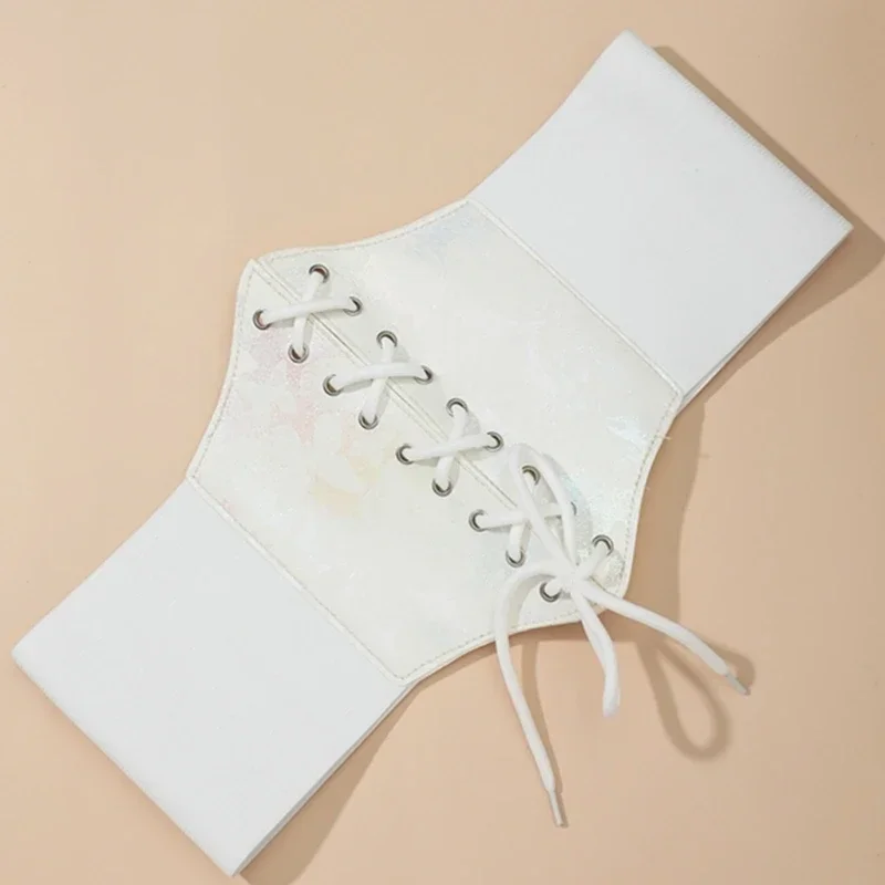 나비 프린트 여성 코르셋 PU 가죽 와이드 벨트 여성 패션 슬리밍 허리띠 탄성 코르셋 바디 쉐이퍼 드레스 거들