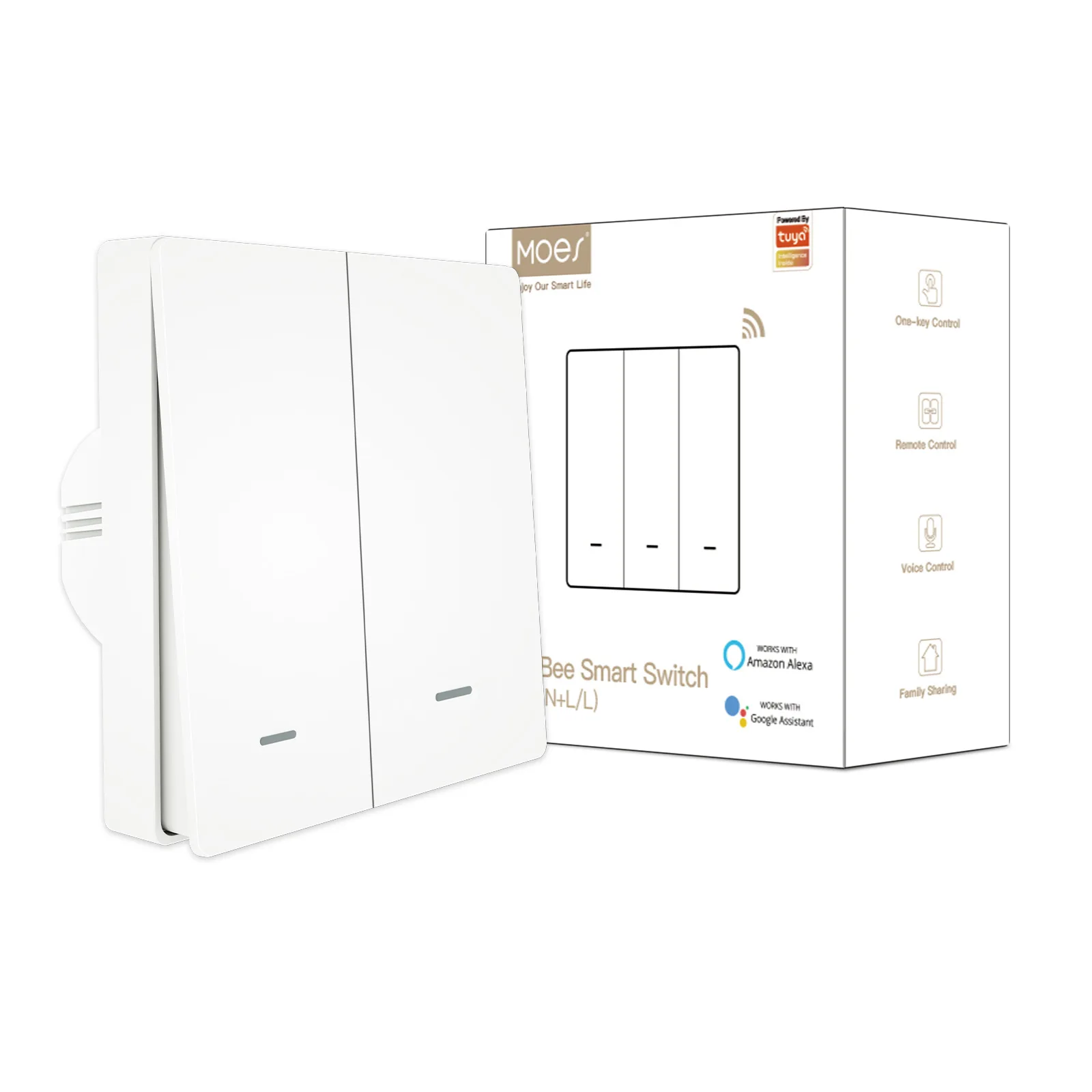 Pulsante Zigbee Smart Switch Graffiti Smart Home App Telecomando Interruttore da parete universale singolo Zero Fire