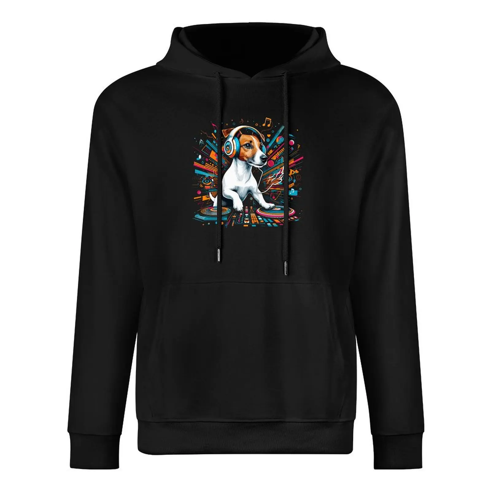 Jack Russell Terrier DJ Music Gift Pullover Felpa con cappuccio abbigliamento da uomo abiti firmati da uomo abiti autunnali coreani felpa con cappuccio di grandi dimensioni