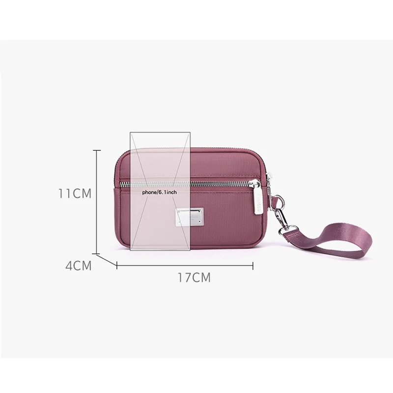 Women Handbags 2023 New Simple Small Nylon Bags Fashion Multi-layer Zipper Clutches Phone Coin Wallets Bolso Mujer сумка
