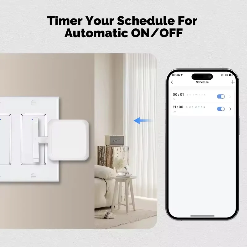 MOES Tuya Smart Bluetooth Finger Robot, Button Switch Key Приложение Smart Life с голосовым управлением через Alexa, Google Assistant