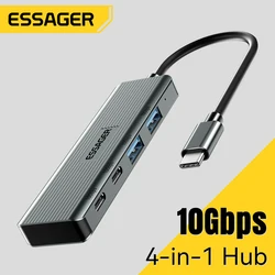 Essager USB C Hub 10Gbps 4-IN-1 Type-C to USB-C 3.2 Gen 2 Portable USB C Hubs Multiport Adapter Splitter For Macbook pro Laptop
