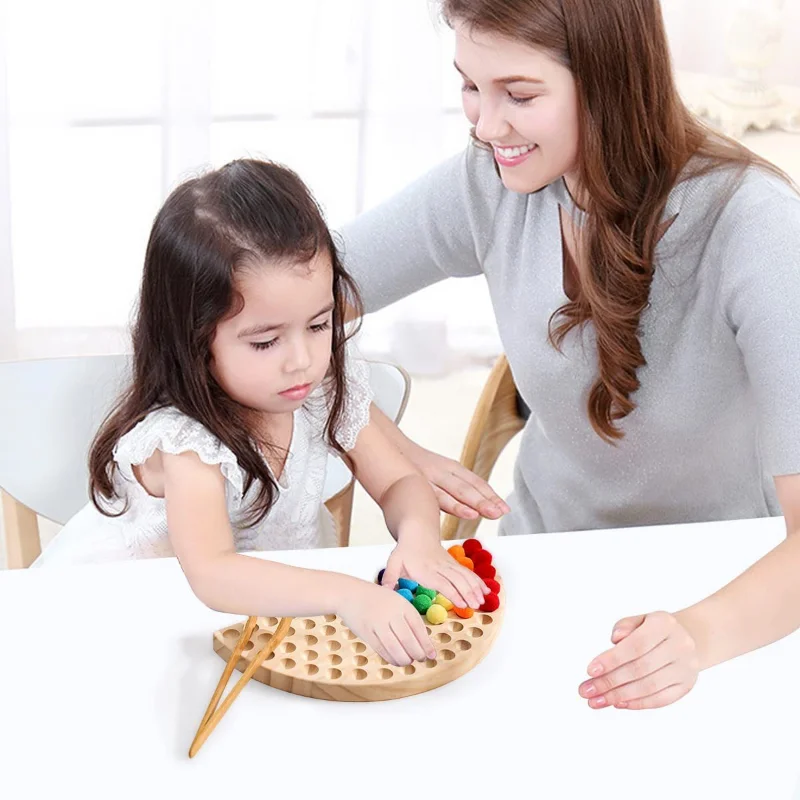 Montessori Regenboog Bord Natuurlijk Hout Speelgoed Voor Meisjes Jongen Kleur Sorteren Educatief Nordic Speelgoed Wiskunde Leermiddelen Speelgoed Cadeau