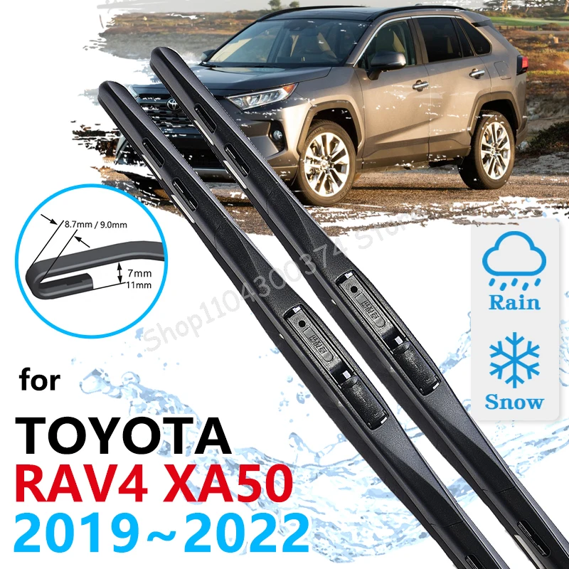 

For Toyota RAV4 50 XA50 2019 2020 2021 2022 Car Front Wiper Blades Brushes Washer Cleaning Windscreen Windshield Car Accessories