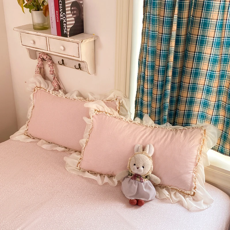 2026 New Comforter Sets Cream Style Korean Lace Bed Sheet Duvet Cover 4PCS Bedding Set For Women Girls Fashion Home Room Decor