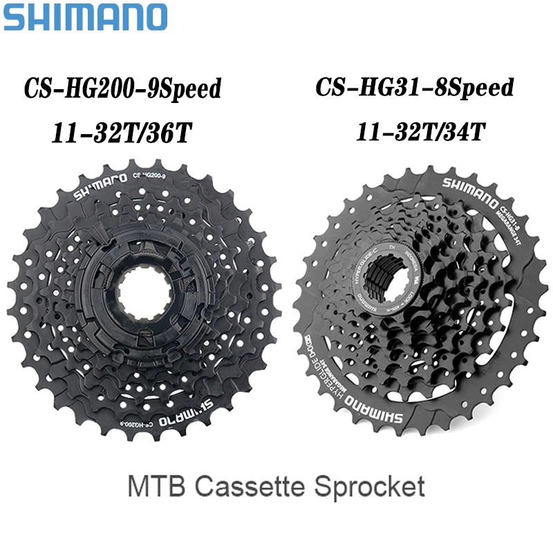 Shimano HG200 9Speed HG31 8S 11-32/34/36T Mountain Bike Bicycle Cassette Freewheel 8/9s Flywheel Crankset For MTB Bicycle Parts