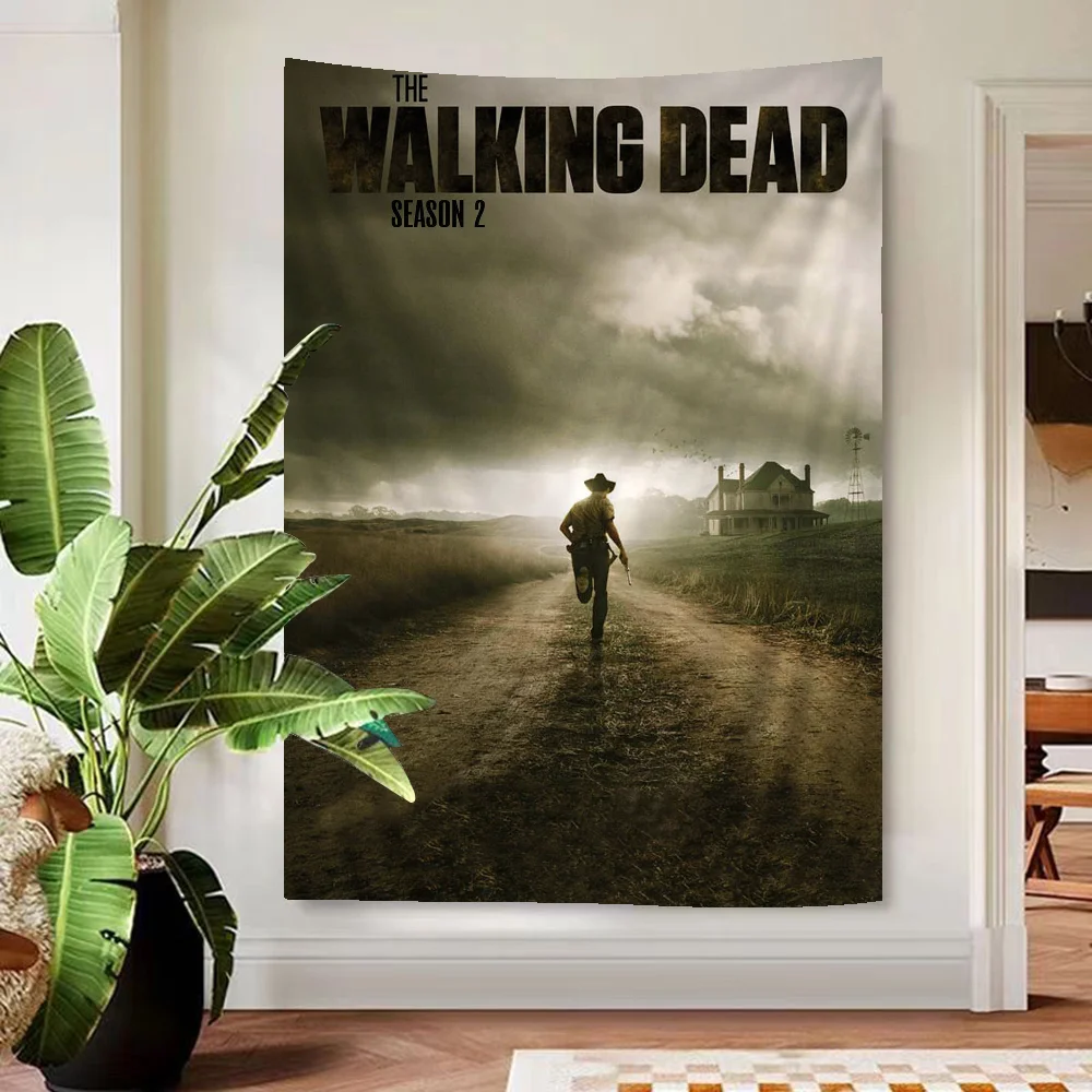 Walking Dead Tapestry Anime Tapestry Hanging Tarot Hippie Wall Rugs Dorm Wall Hanging Sheets