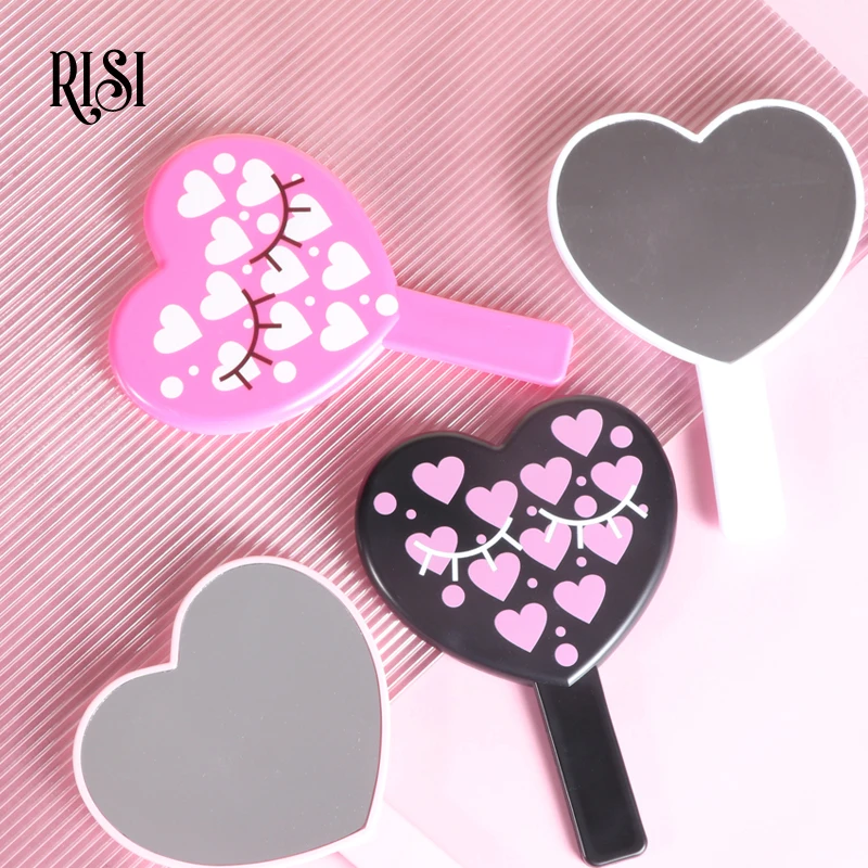 RISI OEM Eyelash Extension Makeup Mirror Lash Mirror Eyelashes Extension Beauty Makeup Portable Big Size Mirror Tool