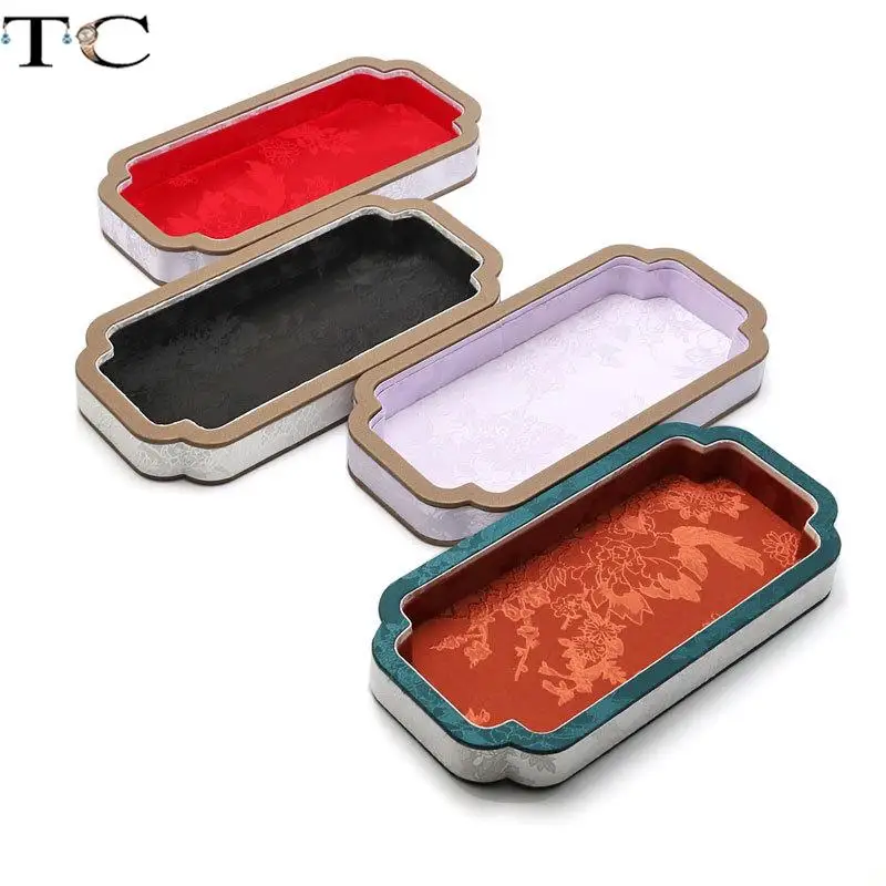 

Satin Chinese-Style Jewelry Tray Embroidered Silk Fabric for Storing High-Quality Necklaces Bracelets Pendants and Rings
