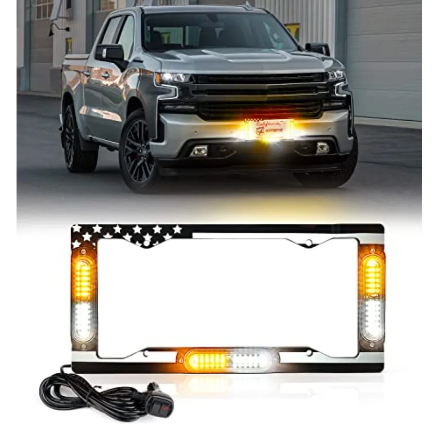 

36 светодиодных стробоскопов для номерного знака с дизайном флага США для автомобилей, грузовиков, передних и задних фар, аварийные сигнальные огни для обеспечения безопасности