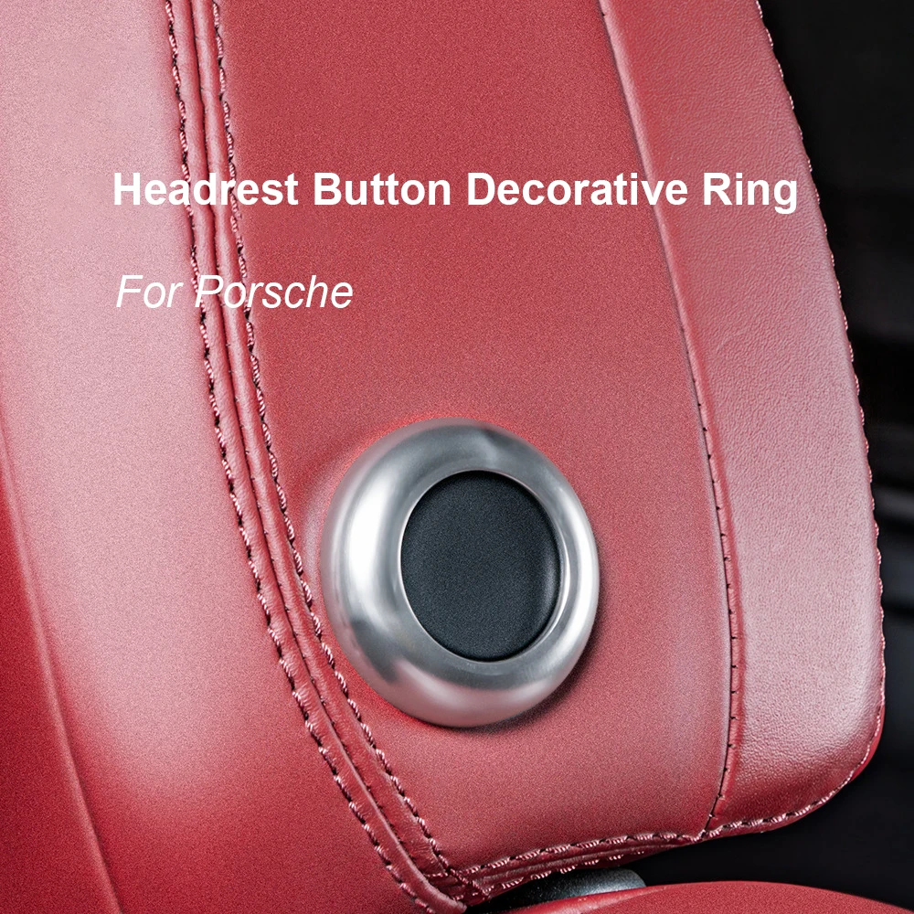 

For Porsche Cayenne Macan Car Seat Headrest Adjustment Button Decoration Ring Interior Styling Modification Accessories