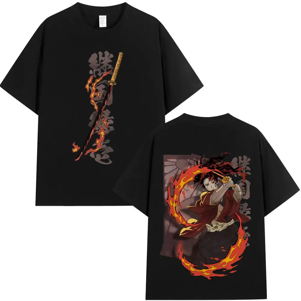 

Anime Demon Slayer Tsugikuni Yoriichi Graphic T Shirt Men Women Clothing Fashion Oversized T-shirt Male Casual Cotton T-shirts