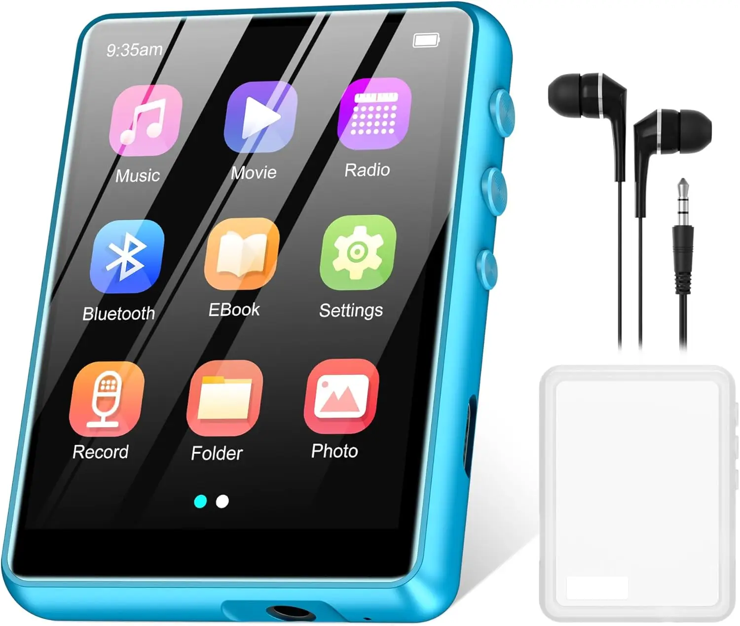 

SWOFY 64GB MP3 Player Bluetooth 5.3 with 2.4" Full Touch ScreenSupport up to 128GB（blue)