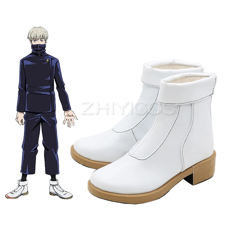 New Anime Jujutsu Kaisen Cosplay Shoes Toge Inumaki Shoes White Boots Women Men Carnival Halloween Shoes Size 35-48