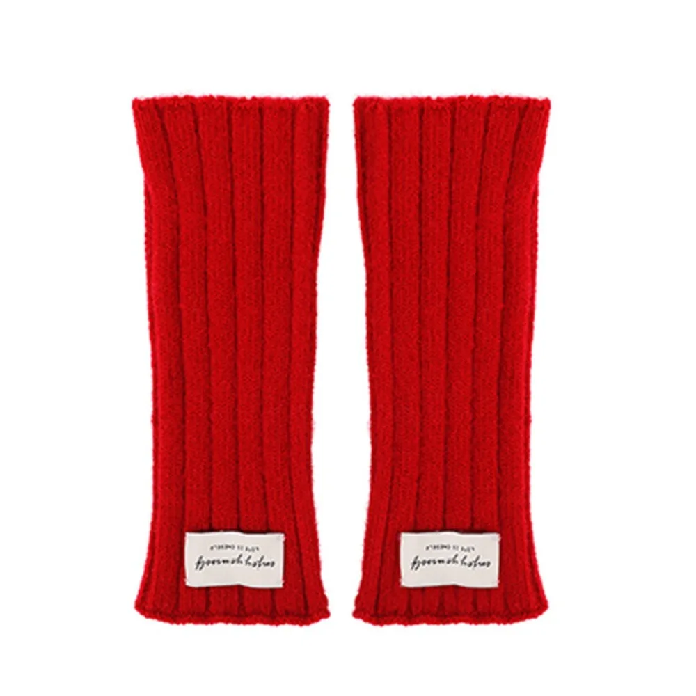 أزياء اللمس قفازات الشتاء طول المعصم الدفء قفازات محبوكة بلون أصابع قفازات الخريف