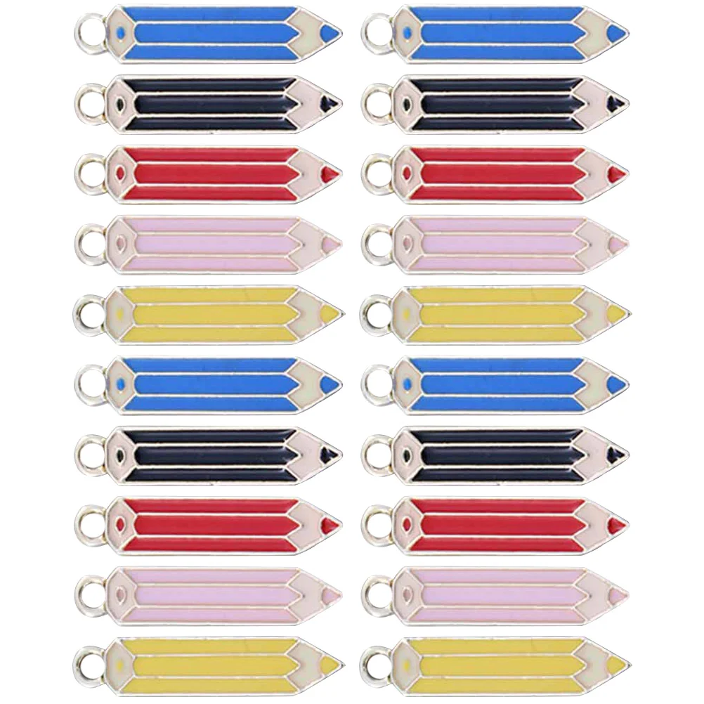

50 Pcs Necklaces Colored Crayon Pendant Pencil Jewelry Charms DIY Making for Supplies Bracelet Shaped Crafts Student