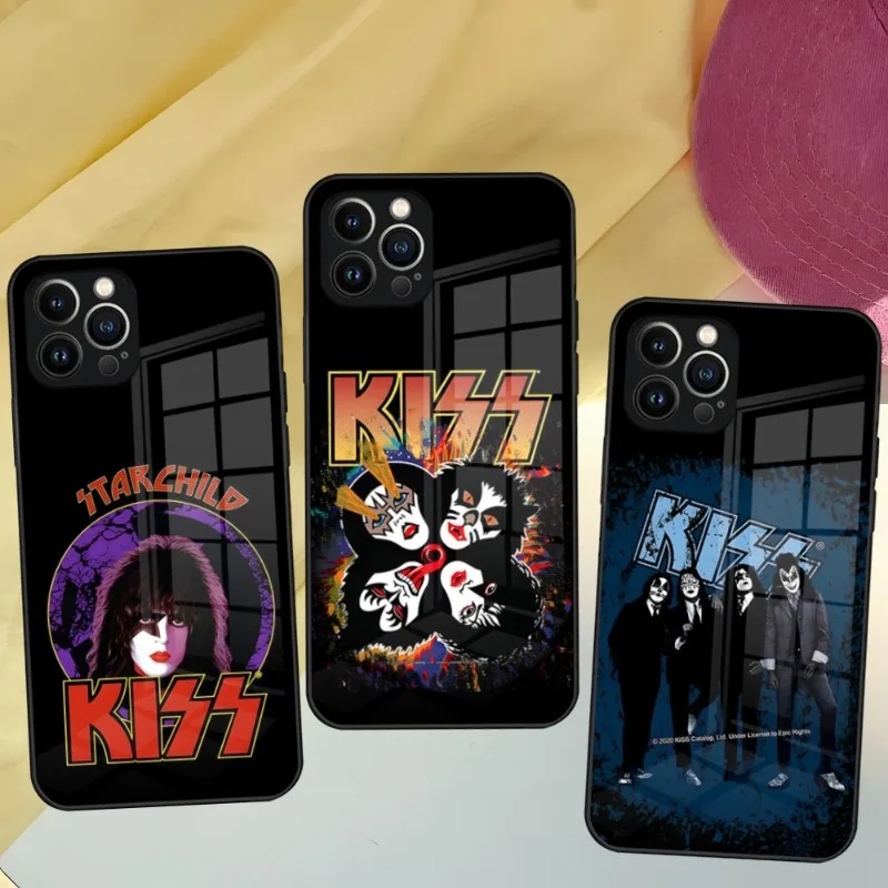 Rock Band KISS Band Phone Case For Iphone 14 12 11 13 Pro Max Mini X 8 Xr Xs 7 Puls 6 Glass