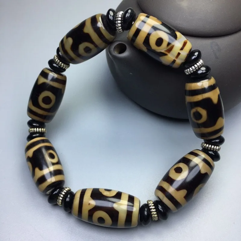 

Natural Agate Dzi Bead Retro Ethnic Style Bracelet, Unisex Bracelet