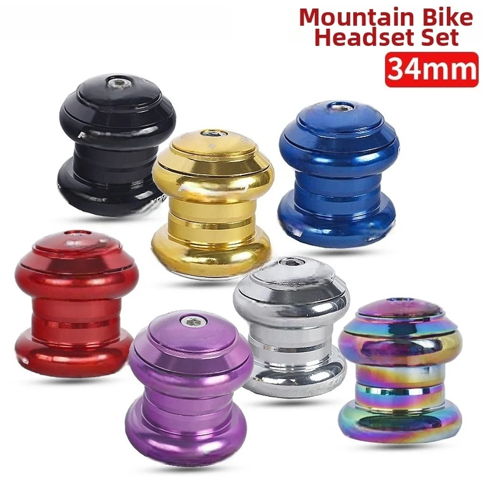 

1 Set 34mm Alloy Bicycle Headset 2 Bearing Road Mountain Bike Headset Anodized Colors Bicycle Parts