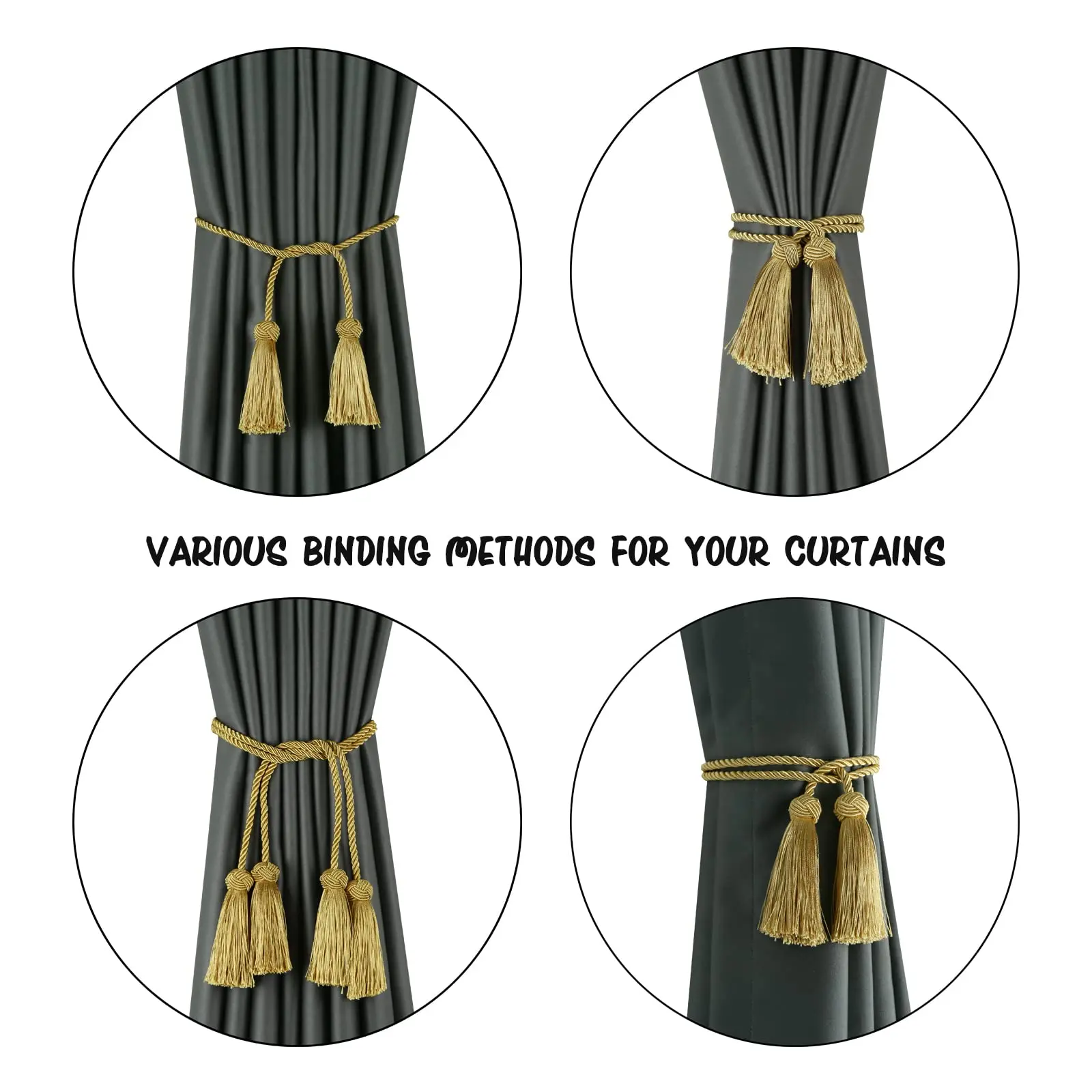 1Pc Room Accessories Tassel Curtain Tieback Fringe Handmade Curtain Tie Backs Hanging Ball Buckle Rope Curtains Holder Bandage