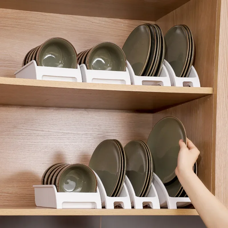 Plastic Plate Bowl Storage Holder Ventilated Kitchen Organizer Rack Anti Deform Kitchenware Dishes Drainage Shelf Kitchen Supply