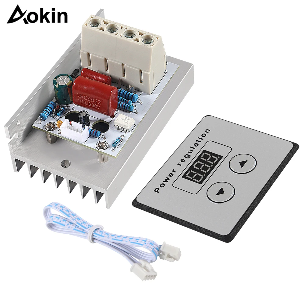 AC 220V 80A 10000W High Power Digital SCR PWM Motor Speed Controller Voltage Regulator Dimming Control Attemperation