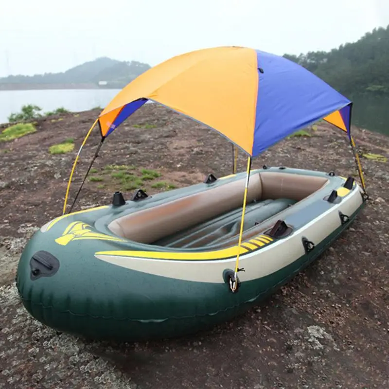 

Inflatable Boat Tent Sun Shelter 3 Person PVC Rubber Fishing Boat Tent Sun Canopy Beach Sunshade Tent For 295X137*43CM Boats