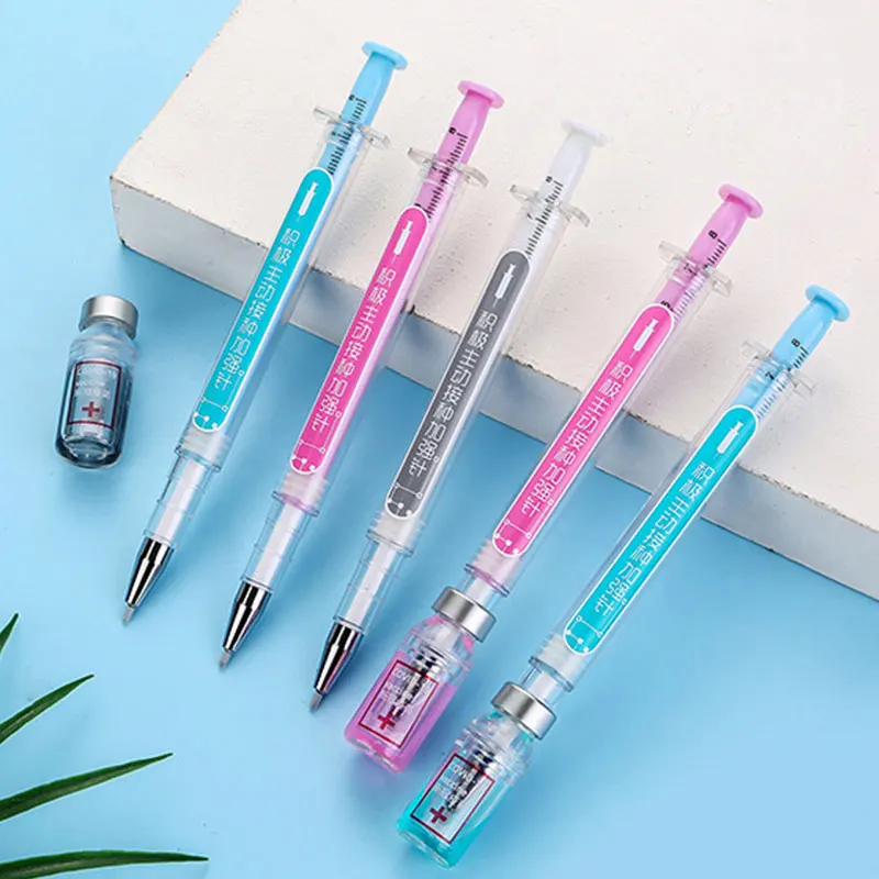 

3Pcs Novelty Syringe Gel Pen Peculiar Shape Ballpoint Pens Cute Stationery 0.5 mm Pen for Doctor School Office Supplies