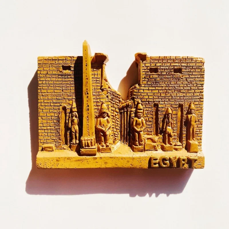 Egipto, punto de referencia antiguo, templo de Luxor, Memorial turístico, 3D, decoración del hogar, pegatina magnética para refrigerador