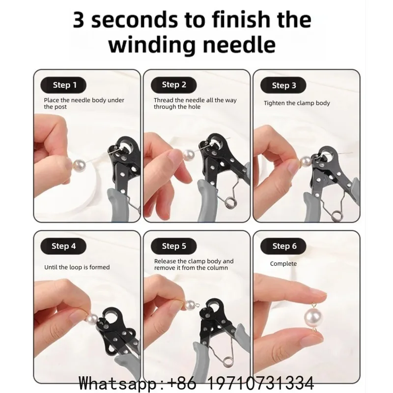 1.5mm Pliers Tool One Step Looper for Jewelry Making 18-26g Craft Wire Gold Silver Copper Iron Coils with Gray Handle Tool view 5