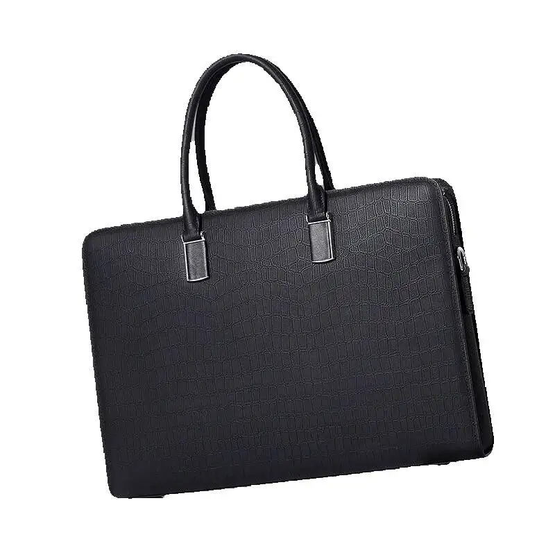 Men's Briefcase Top Layer Cowhide Waterproof Genuine Messenger Leather Laptop Luxury Brand Bag Large Capacity Handbag High-end