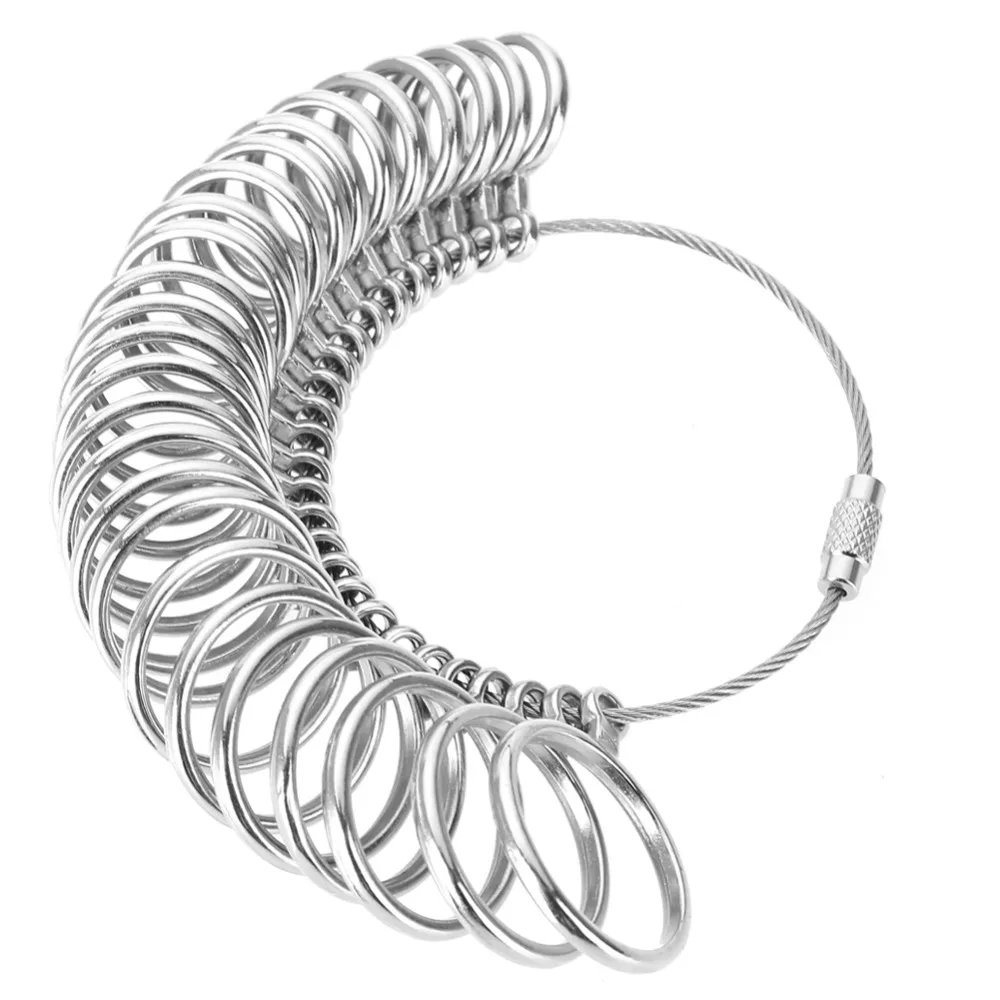 

Профессиональный металлический материал, размер для колец, 27 шт., инструмент для измерения колец, инструмент для измерения пальцев, инструмент для личного использования