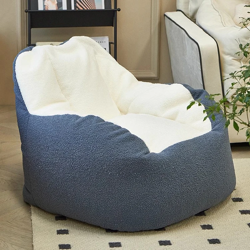 Modern Wool Velur Bean Bag Lounger Sofa Design Blue Creative Puffs Sofa Single Cute Garden Arredamento Furniture Living Room