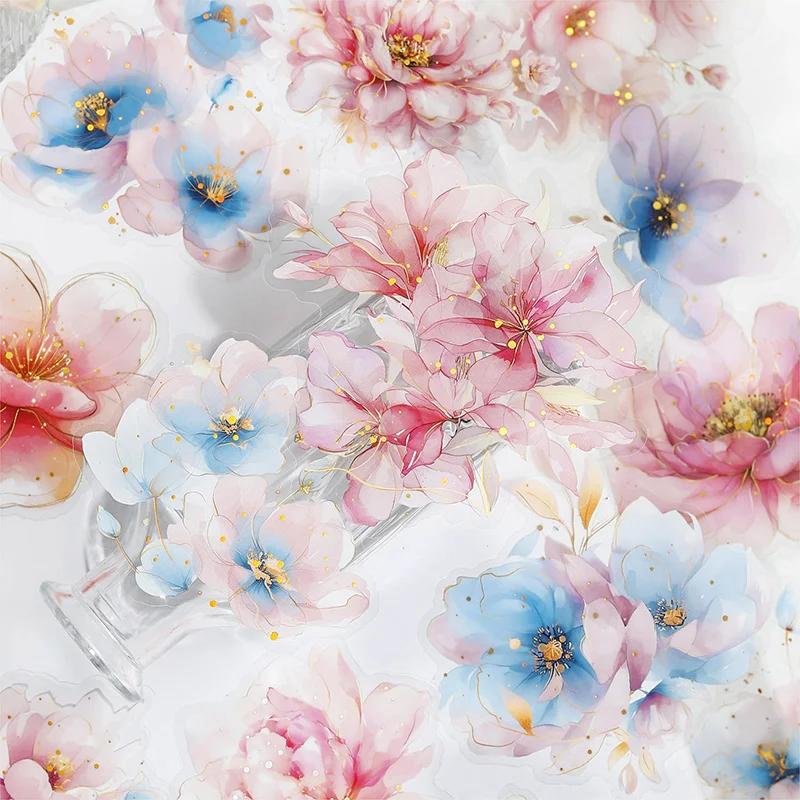 10 個/パック、60 個/6 パックゴールドエンボス PET ステッカー、粘着式、プラスチック表面の DIY クラフトに適しています