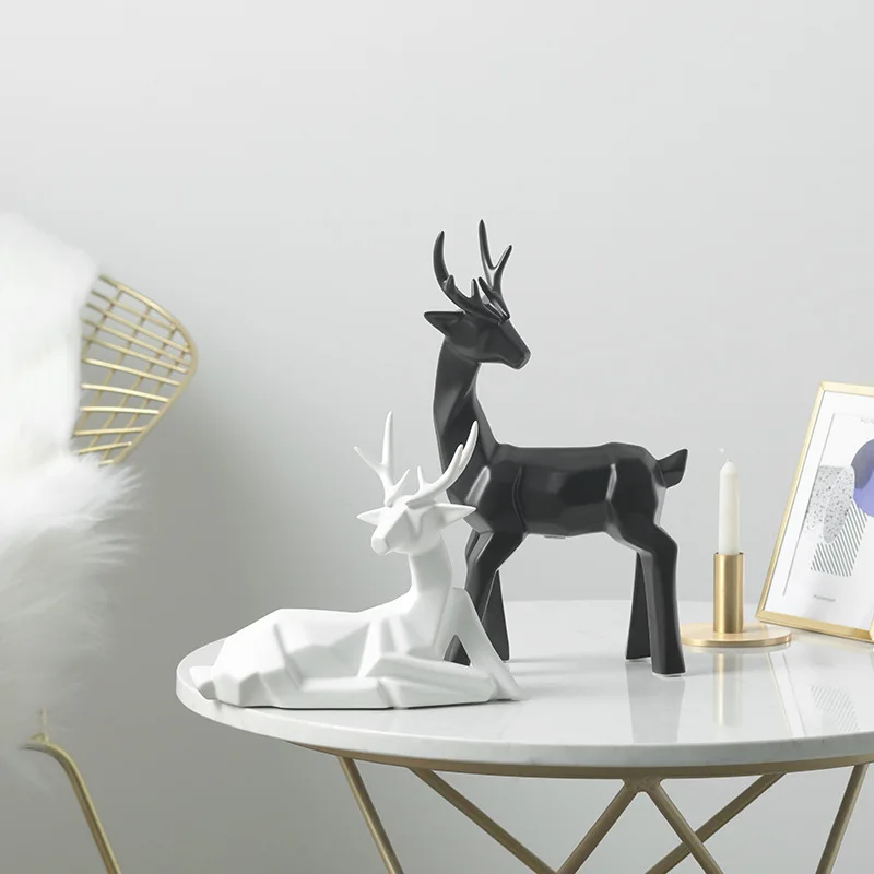 

Modern Creative Deer Figurine - Home Decor Item, Décoration Maison, Ceramic Vase Ornament for TV Cabinet/Wine Bar Gift