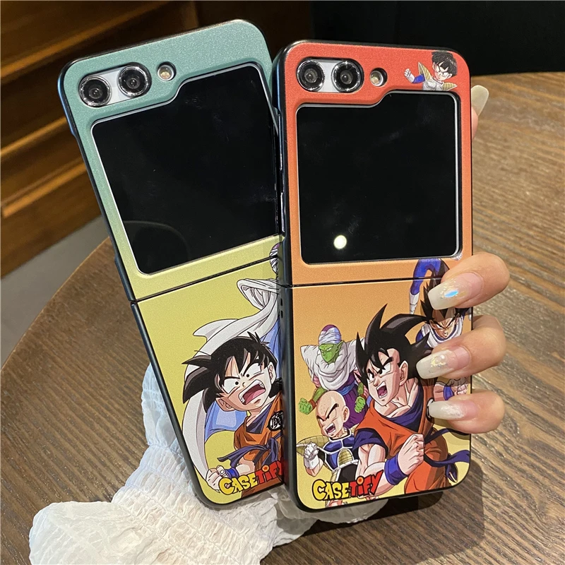 Anime Korean Style Dragon Ball Goku Piccolo One Piece For Samsung Galaxy Z Flip Fold 3 4 5 Cover Phone Case Toy Gift