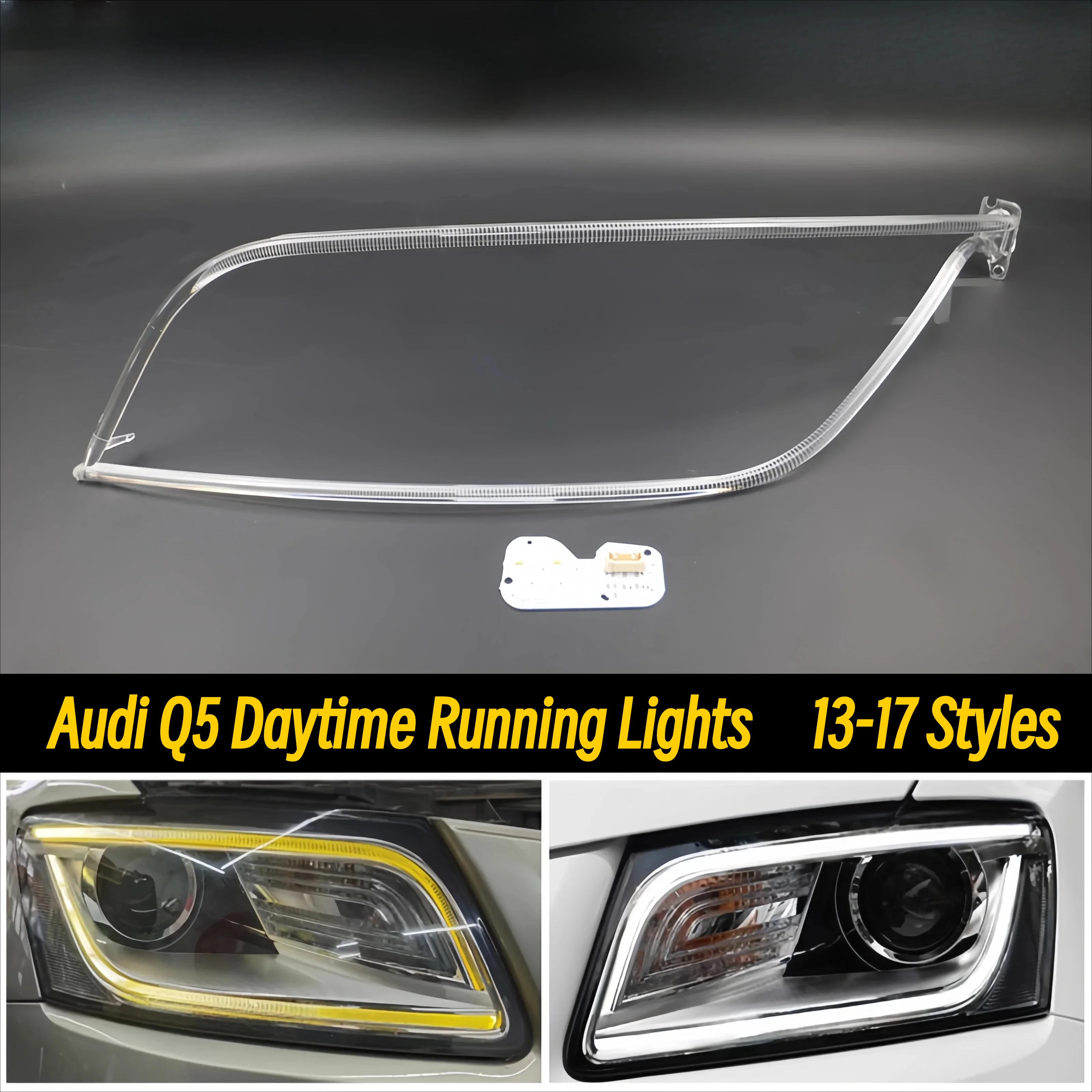 

New For Audi Q5 2013-2018 SQ5 Car Headlight DRL Daytime Running lightAngel Eyes Acrylic guide plate Light Tube Angel Eyes Board