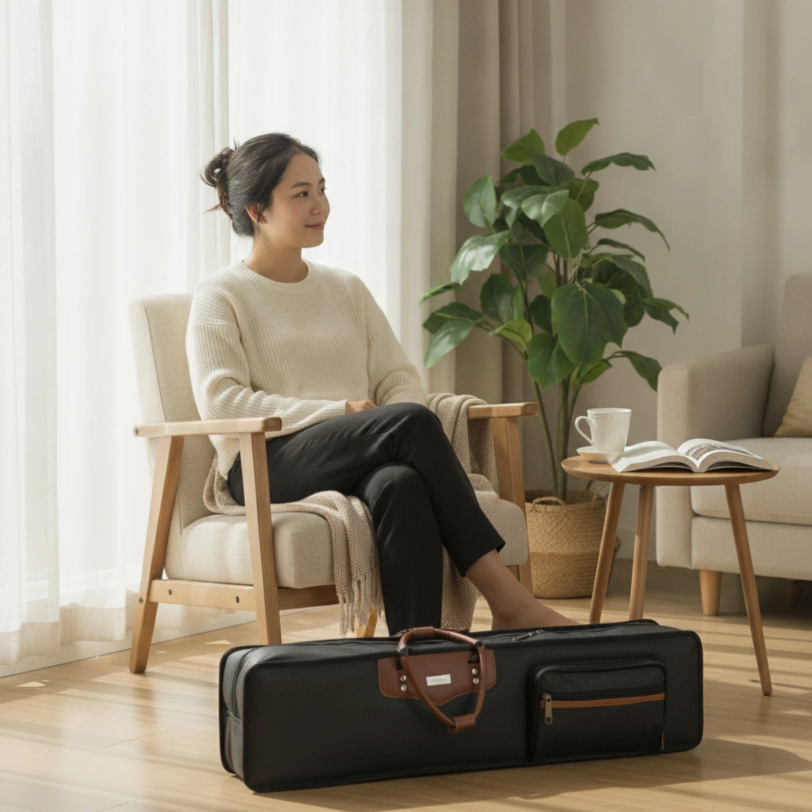 Erhu Carrying Case with Shoulder Strap Portable Double Instrument Case Erhu Carry Bag Wear Resistant Tough for Musicians, Travel