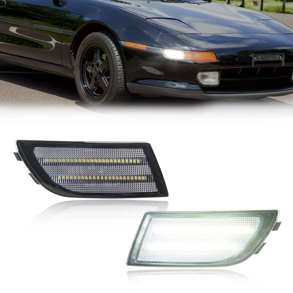 

2X Front Bumper Side Marker Light DRL Parking Light Turn Signal Light W/LED For 1991 1992 1993 1994 1995 TOYOTA MR2/MR-2 SW20
