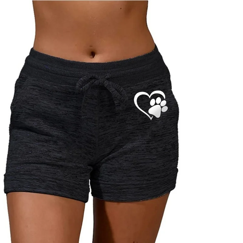 Women's lace up pure cotton shorts, colorful fashionable fitness pants, casual and comfortable home sleeping pants