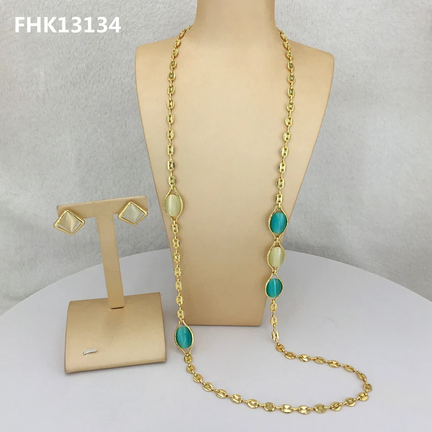 Yuminglai Dubai Fine Jewelry Unique Necklace Long Chain for Women  FHK13134