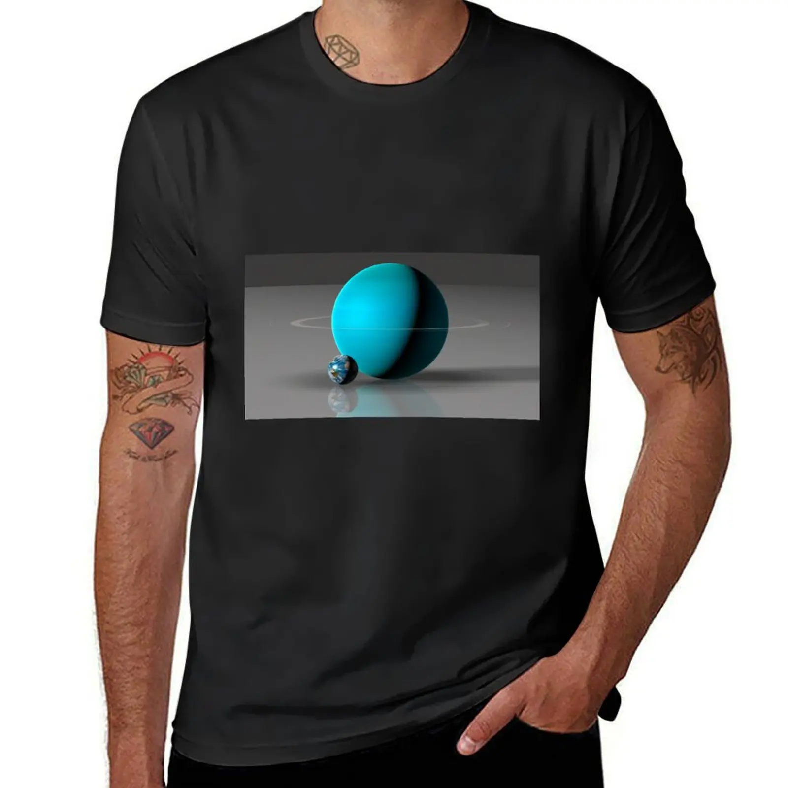 Earth compared to Uranus (C011/4669) T-Shirt sports fans quick drying boys animal print cute clothes Men's clothing