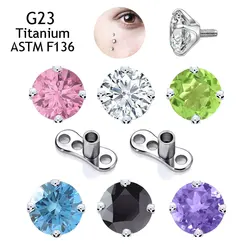ASTM F136 Titanium Microdermals PIERC Inlay 5A Zircon Dermal Anchor Top Surgical Grade Accessories Micro Skin Diver Fine Jewelry