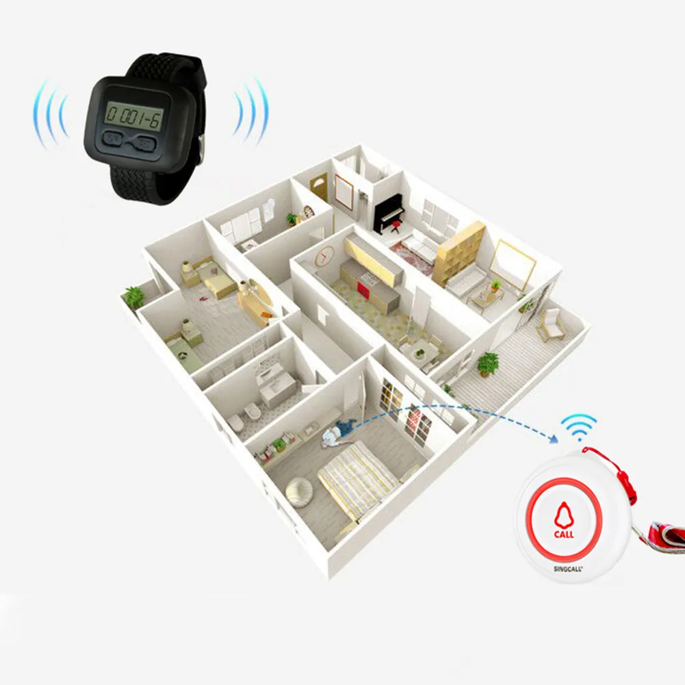 Imagem -05 - Singcall Cuidador Pager Chamada sem Fio Botão Enfermeira Sistema de Alerta para Idosos Paciente Desativar